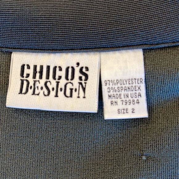Chico’s Design women’s jacket.  Color: Dark Olive, Chico’s size 2 = 12. - Picture 6 of 6